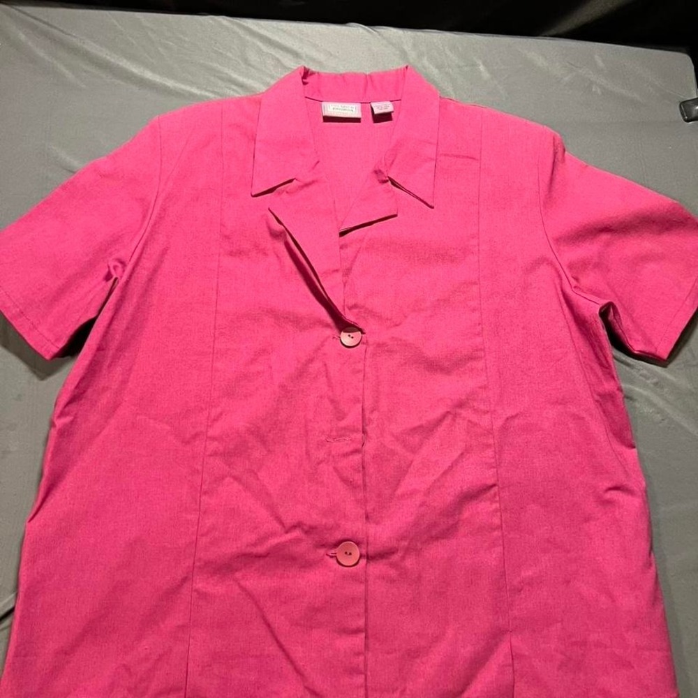 Premier International Pink Short Sleeve Button Up Shirt Ladies Plus Size‎ 20W
